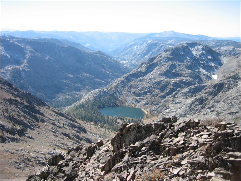 2005-10-16 Round Top (21) 4th July Lake and Mokulmne Peak in distance